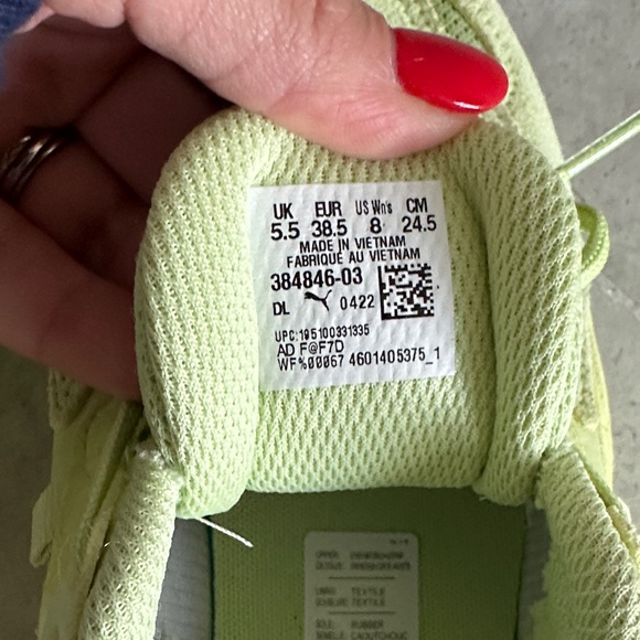 Puma Light Green Mesh Platform Sneakers - Picture 2 of 4